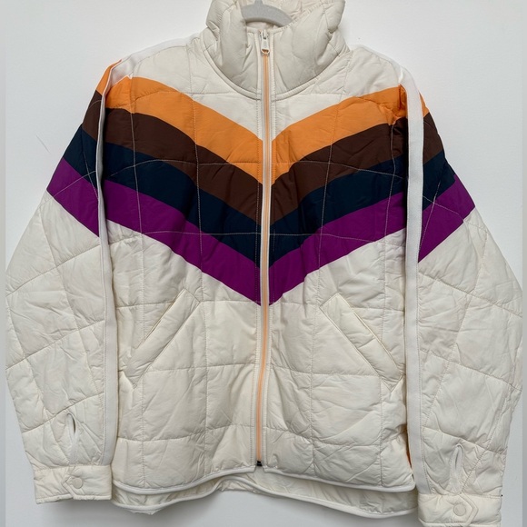 NWT Free People Movement x Hatch Ivory Chevron Combo Jacket - Size Small - Picture 1 of 7